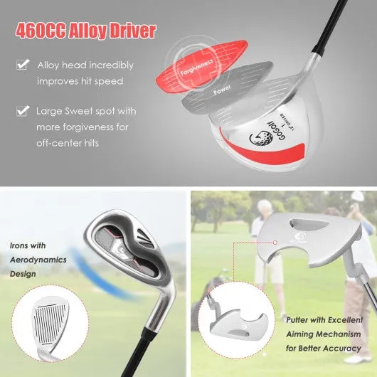 10 Pieces Ladies Complete Golf Club Set with Alloy Driver-Red