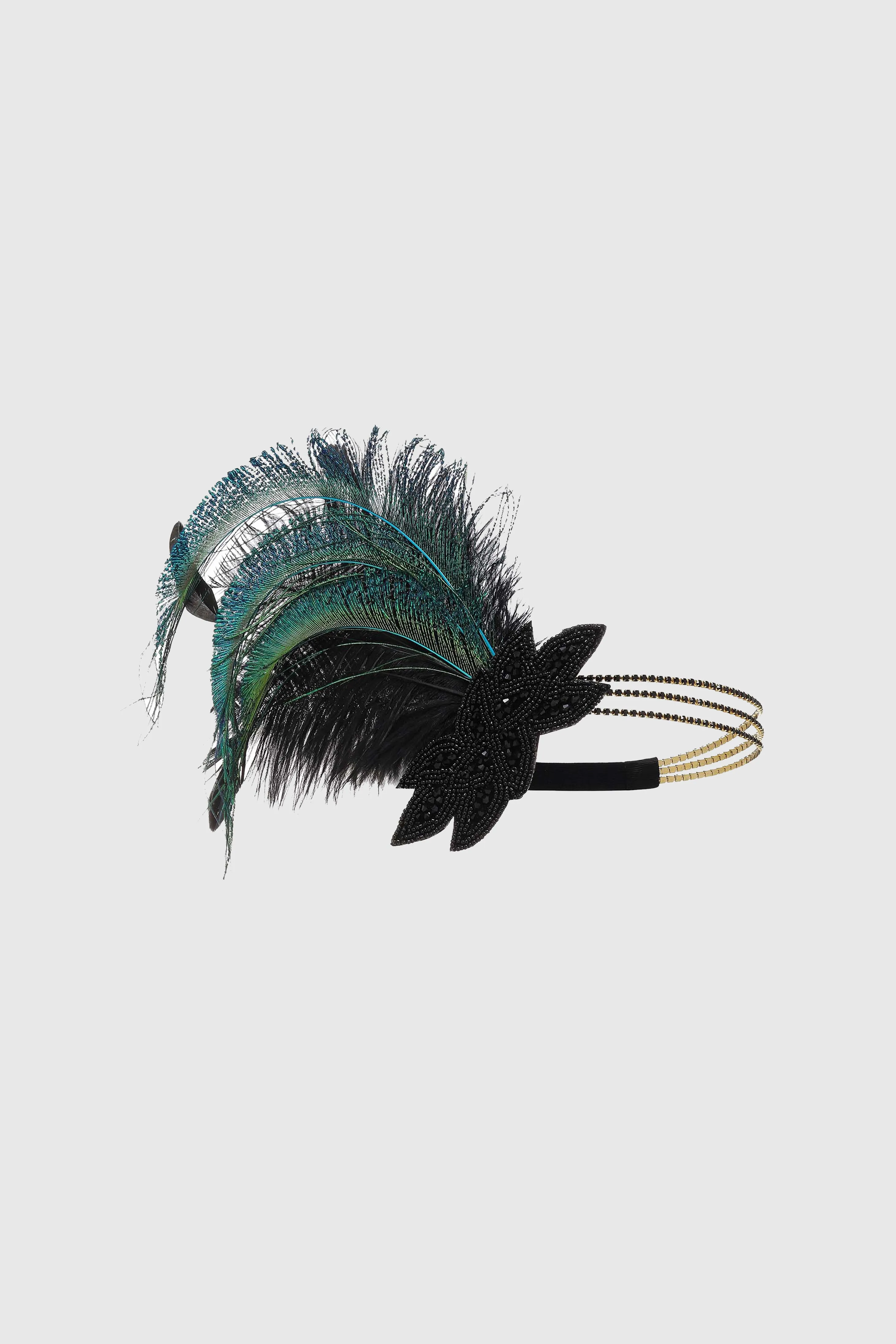 1920s Gorgeous Beaded Feather Hairband