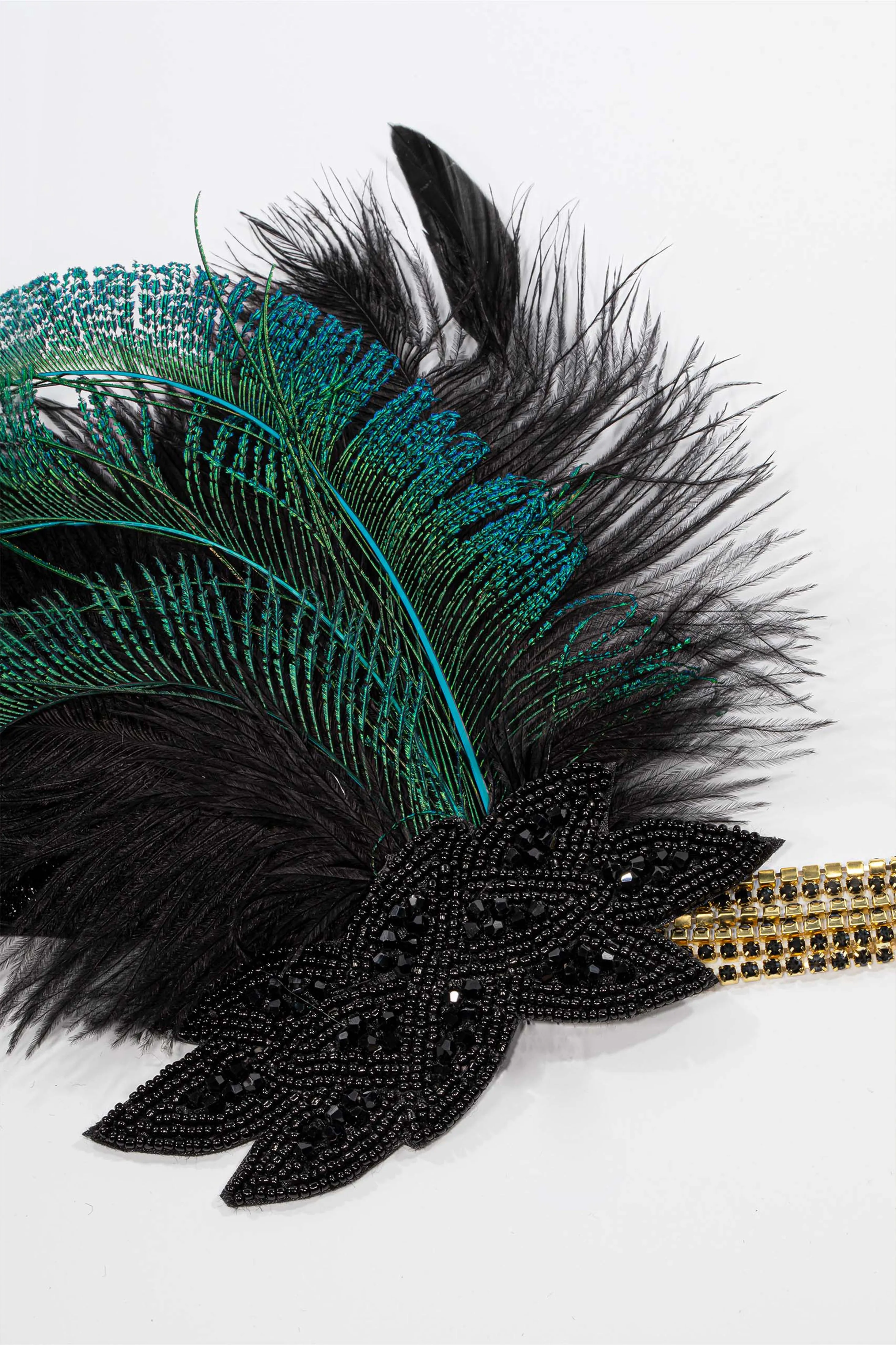 1920s Gorgeous Beaded Feather Hairband