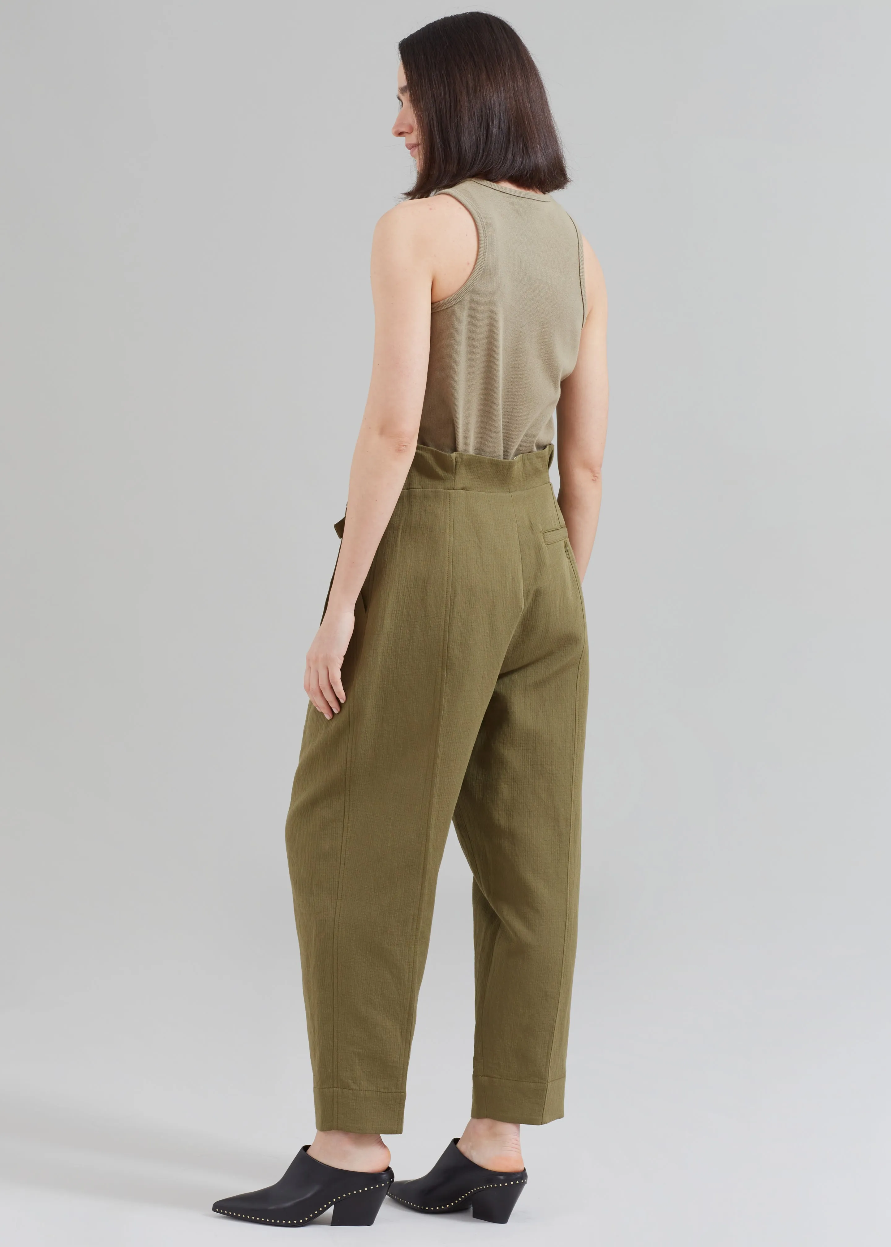 3.1 Phillip Lim Cotton Linen Paperbag Pant - Olive