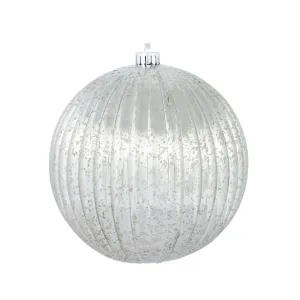 8" Pewter Mercury Pumpkin Ball Shatterproof Christmas Ornament