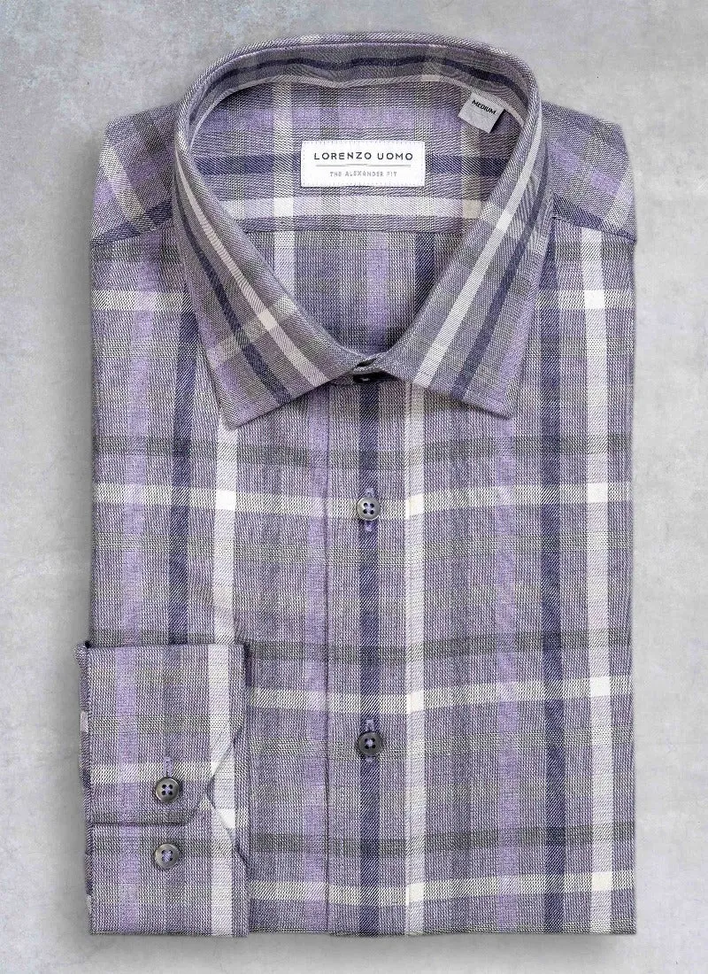 Alexander Sport Shirt in Purple Denim Plaid