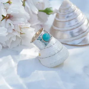 Amazonite Silver Statement Ring