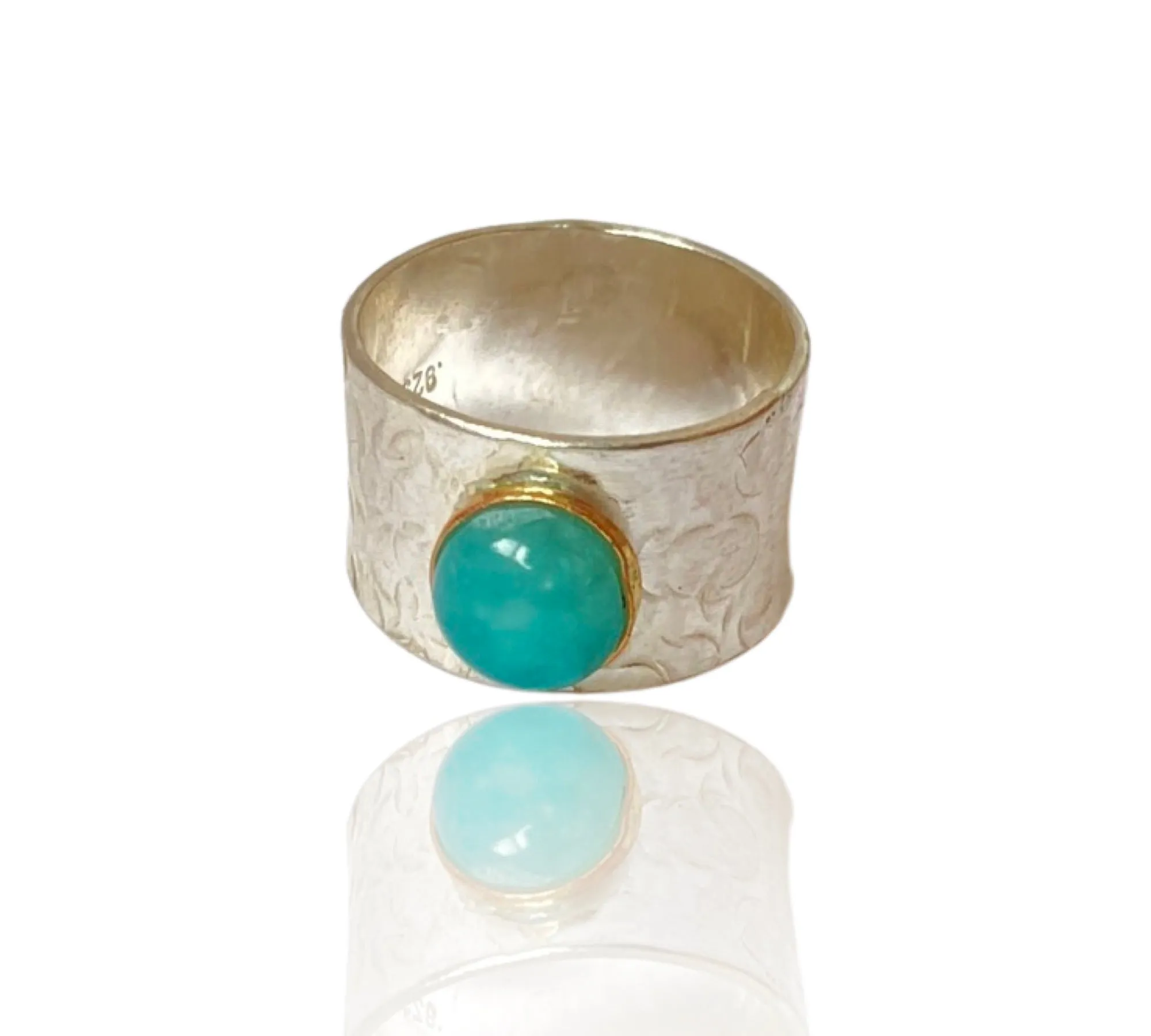 Amazonite Silver Statement Ring