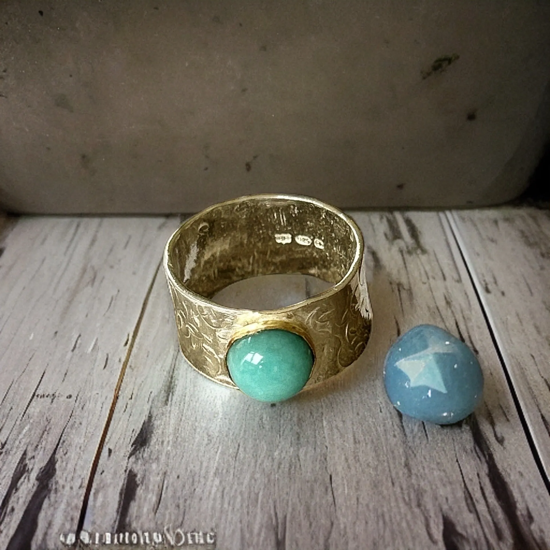 Amazonite Silver Statement Ring