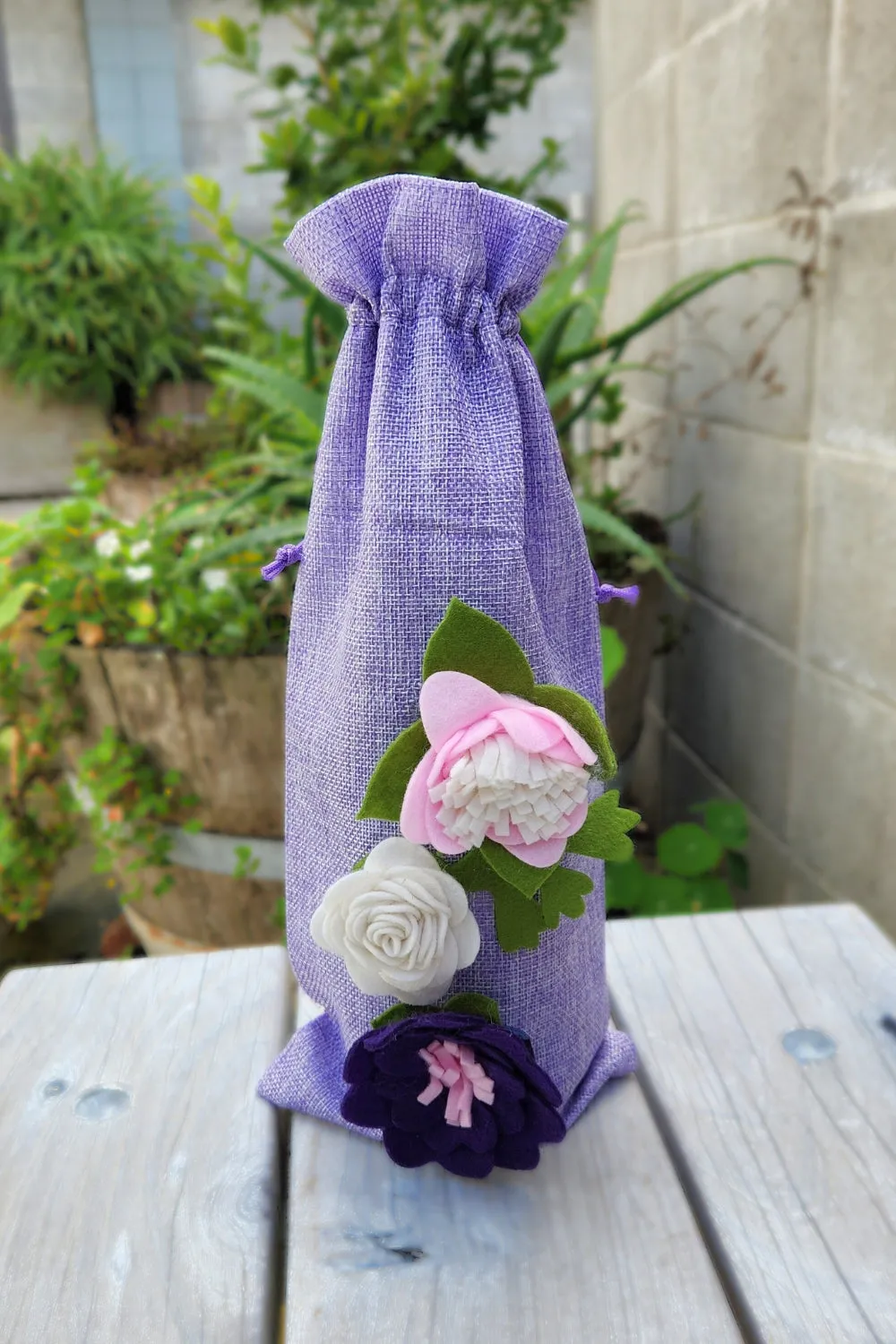 AS Wine Gift Bag - Mauve Floral