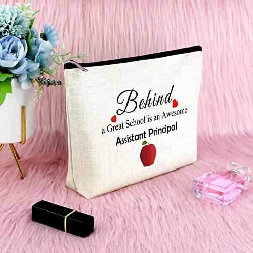 Assistant Principal Appreciation Gift Makeup Bag Thank you Gift for President Teacher Assistant Principal Gift for Women Retirement Gift for Assistant Principal Christmas Gift Travel Cosmetic Pouch