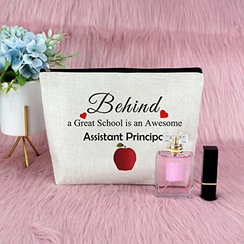 Assistant Principal Appreciation Gift Makeup Bag Thank you Gift for President Teacher Assistant Principal Gift for Women Retirement Gift for Assistant Principal Christmas Gift Travel Cosmetic Pouch