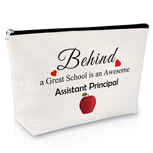 Assistant Principal Appreciation Gift Makeup Bag Thank you Gift for President Teacher Assistant Principal Gift for Women Retirement Gift for Assistant Principal Christmas Gift Travel Cosmetic Pouch