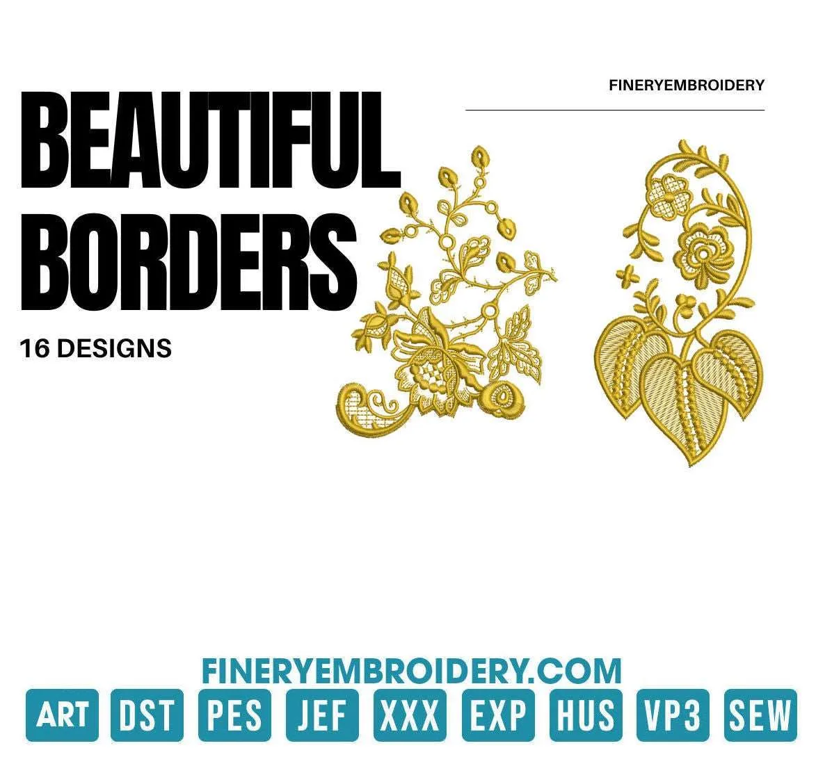 Beautiful borders: Embroidery Design Pack