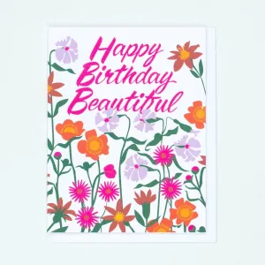 Beautiful Bright Birthday Flowers Card