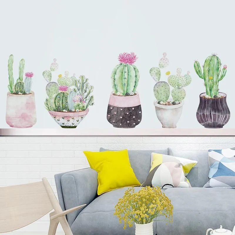 Beautiful Cactus Potted Wall Stickers