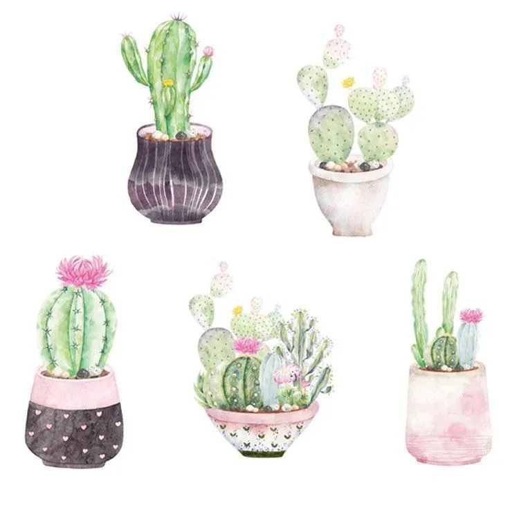 Beautiful Cactus Potted Wall Stickers