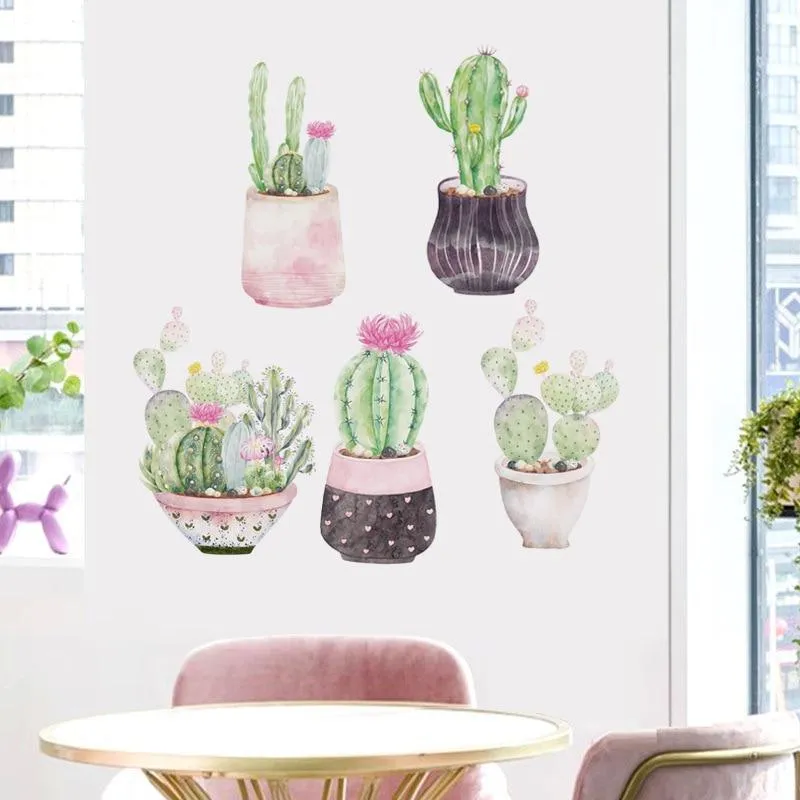 Beautiful Cactus Potted Wall Stickers