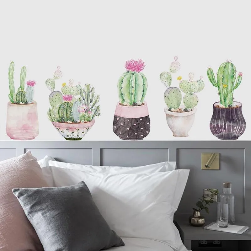 Beautiful Cactus Potted Wall Stickers