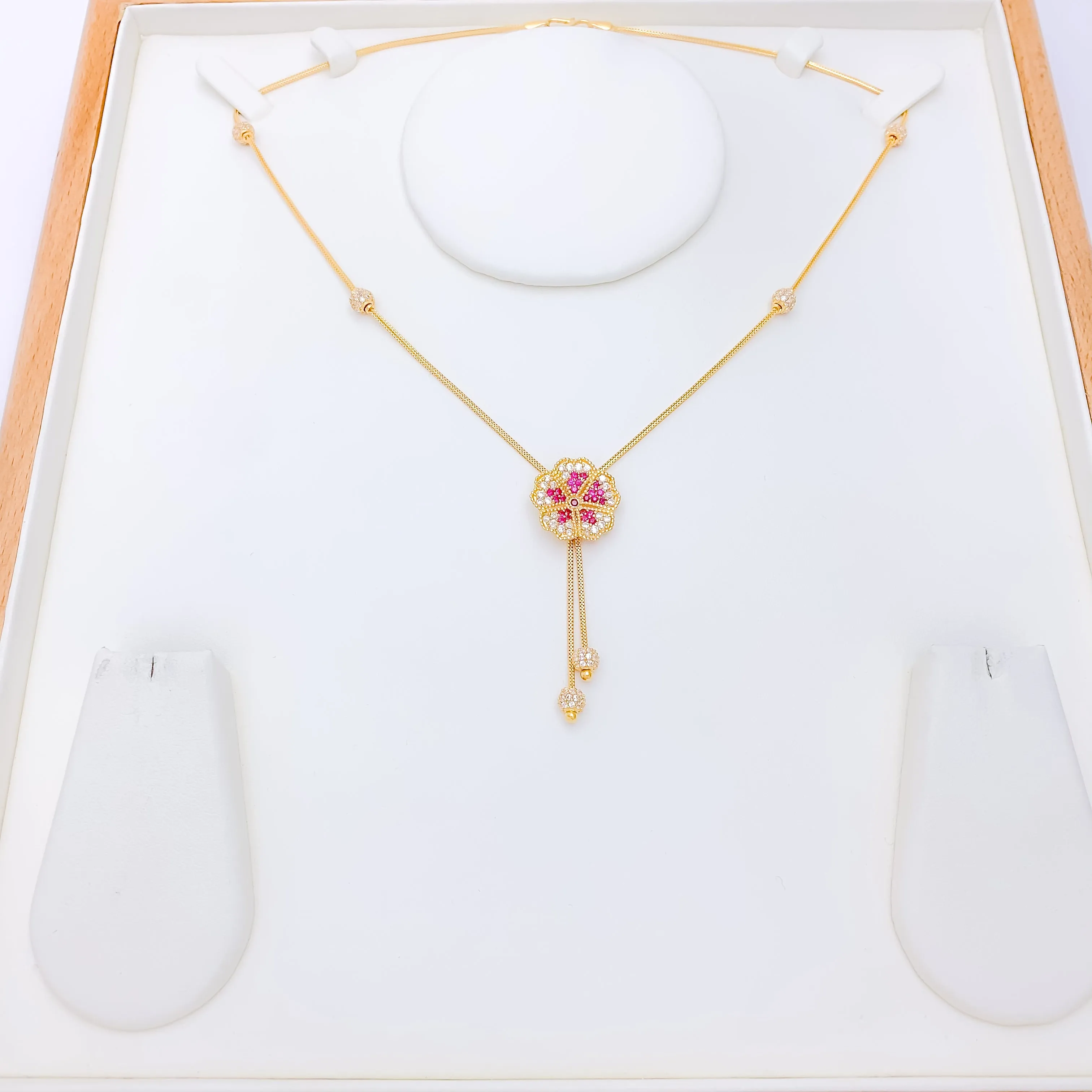 Beautiful Floral CZ Necklace