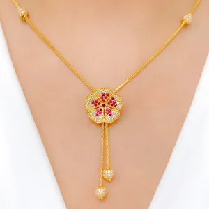 Beautiful Floral CZ Necklace