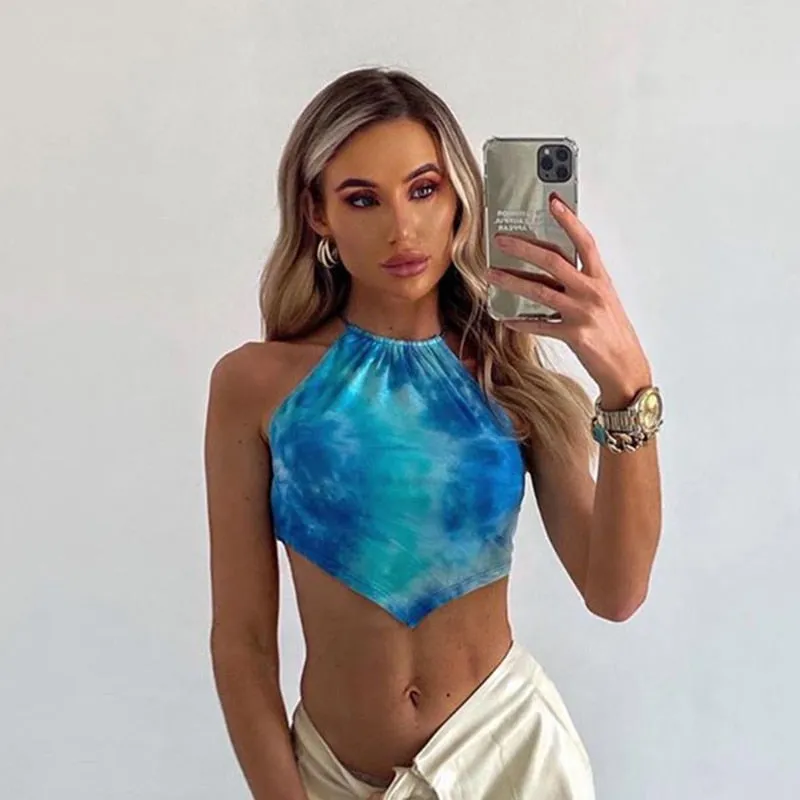 Beautiful Sky Backless Crop Top