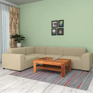 Better Blonde Pastel Coloured Comfort Long L Shaped 4 Seater Sofa for Home