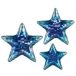 Blue & Teal Sea Star Plate, Set of 3