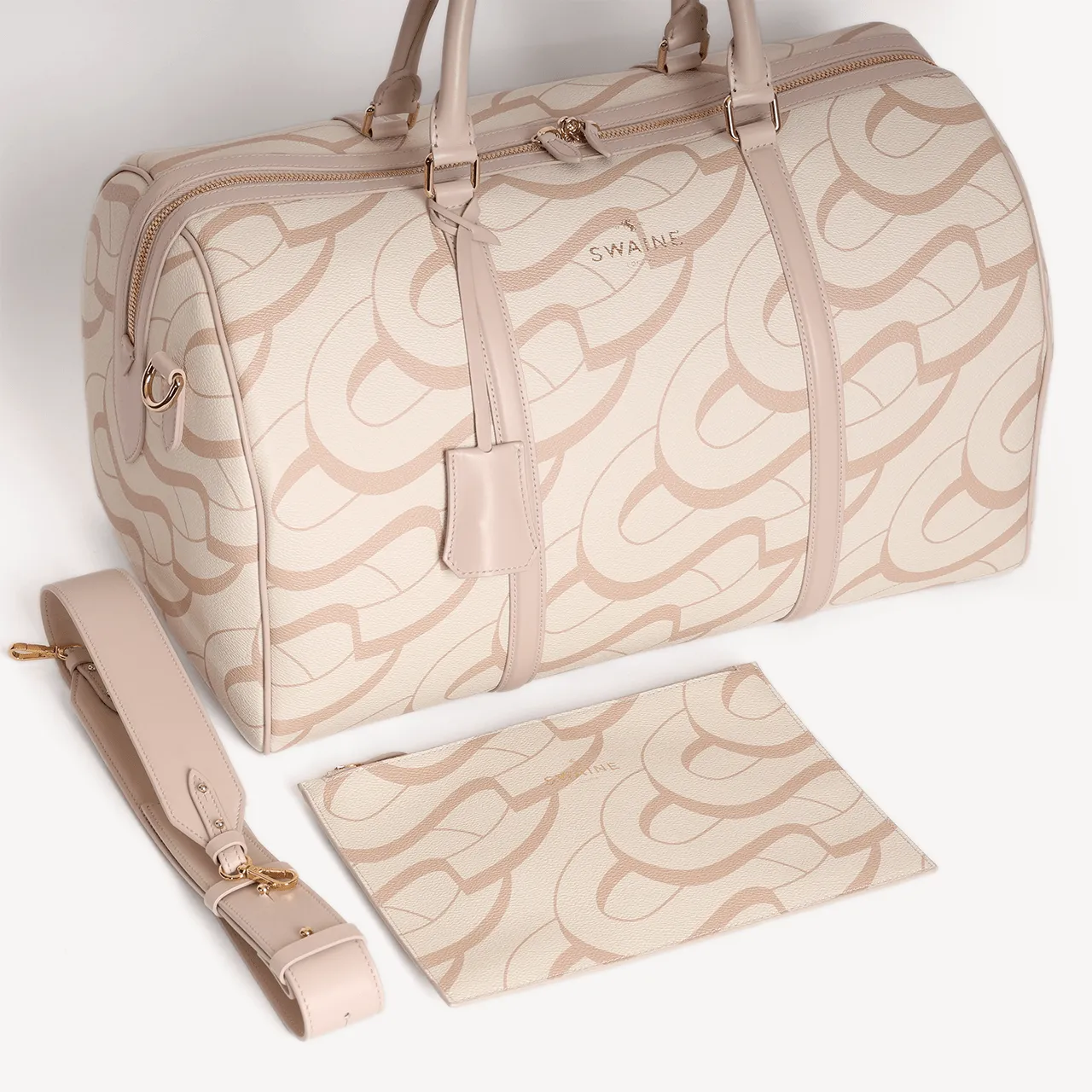 Boston Small Monogram Print - Beige