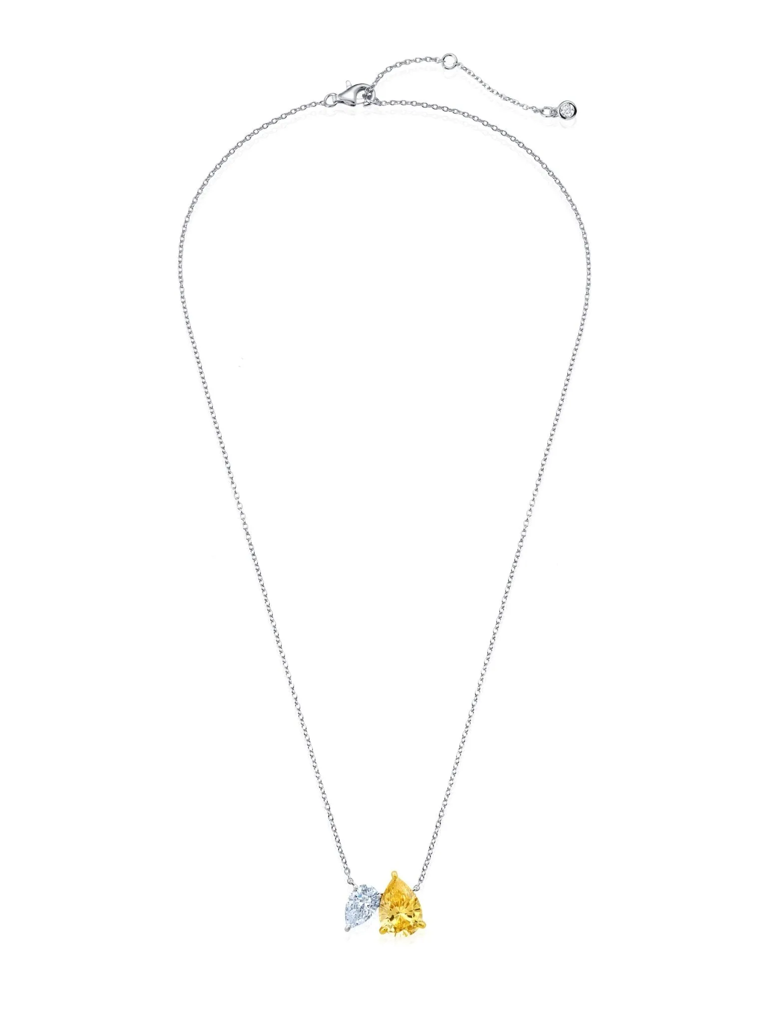 Canary And Clear Pear Cut Necklace