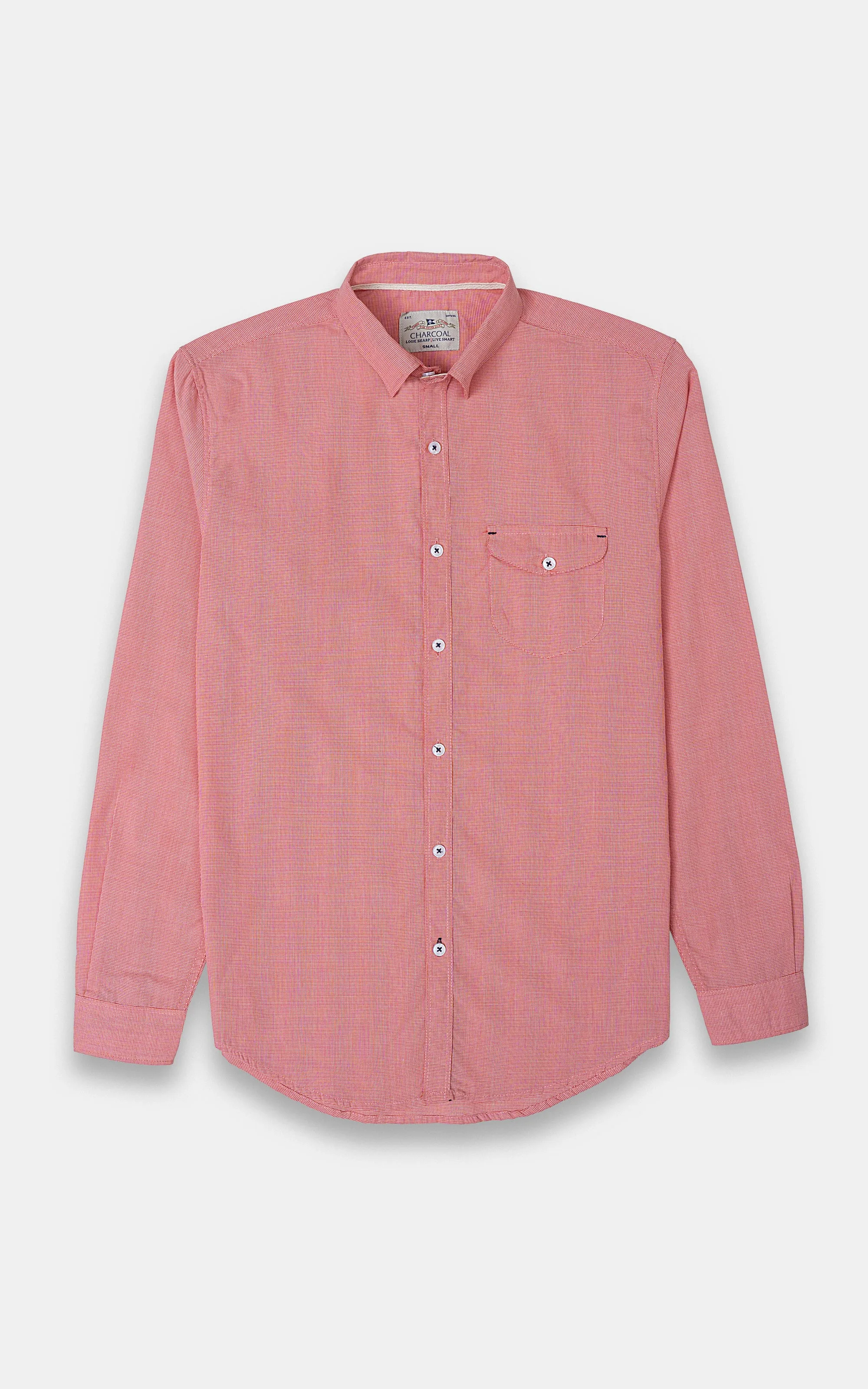 CASUAL SHIRT CORAL TEXTURED