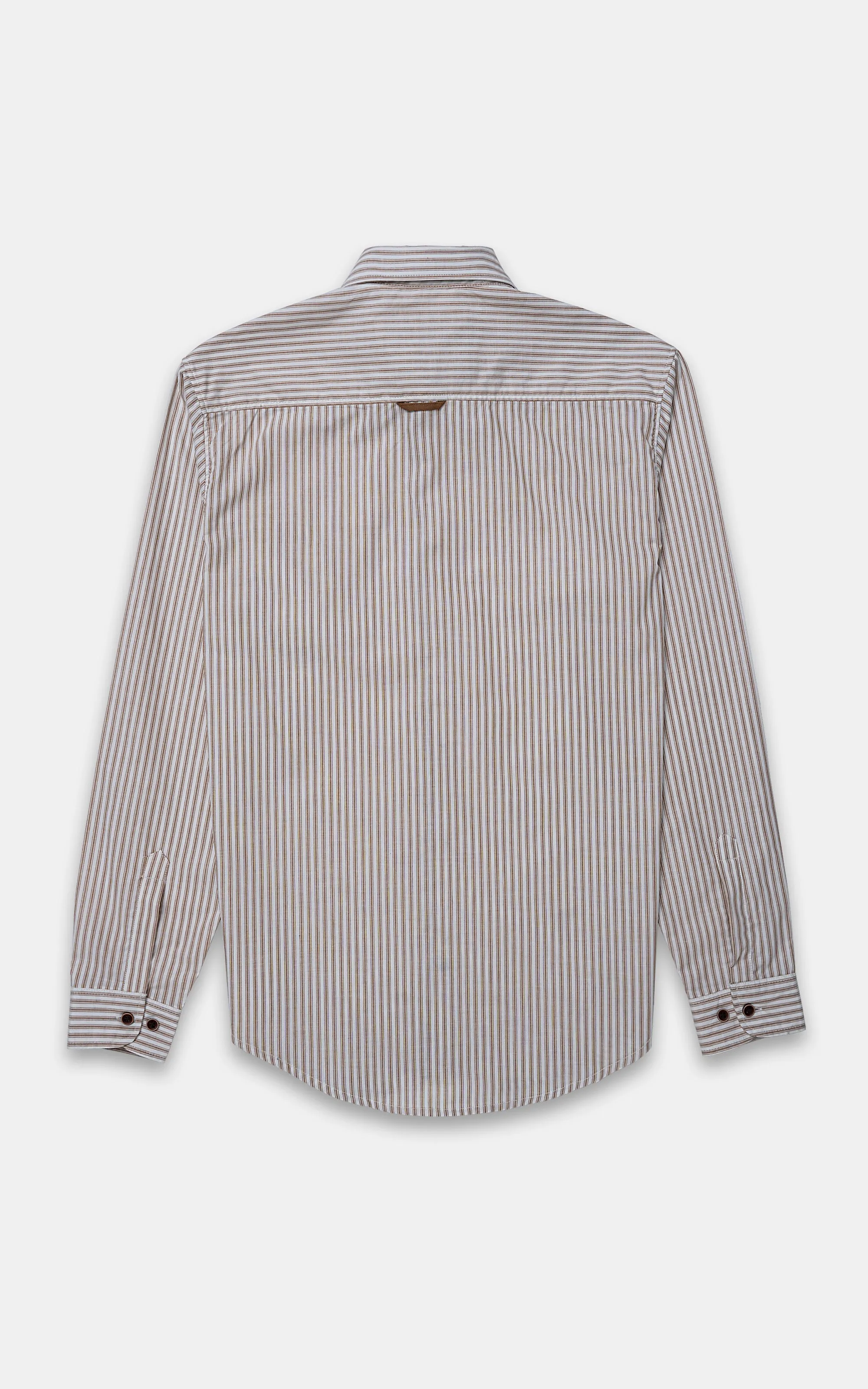 CASUAL SHIRT KHAKI STRIPER