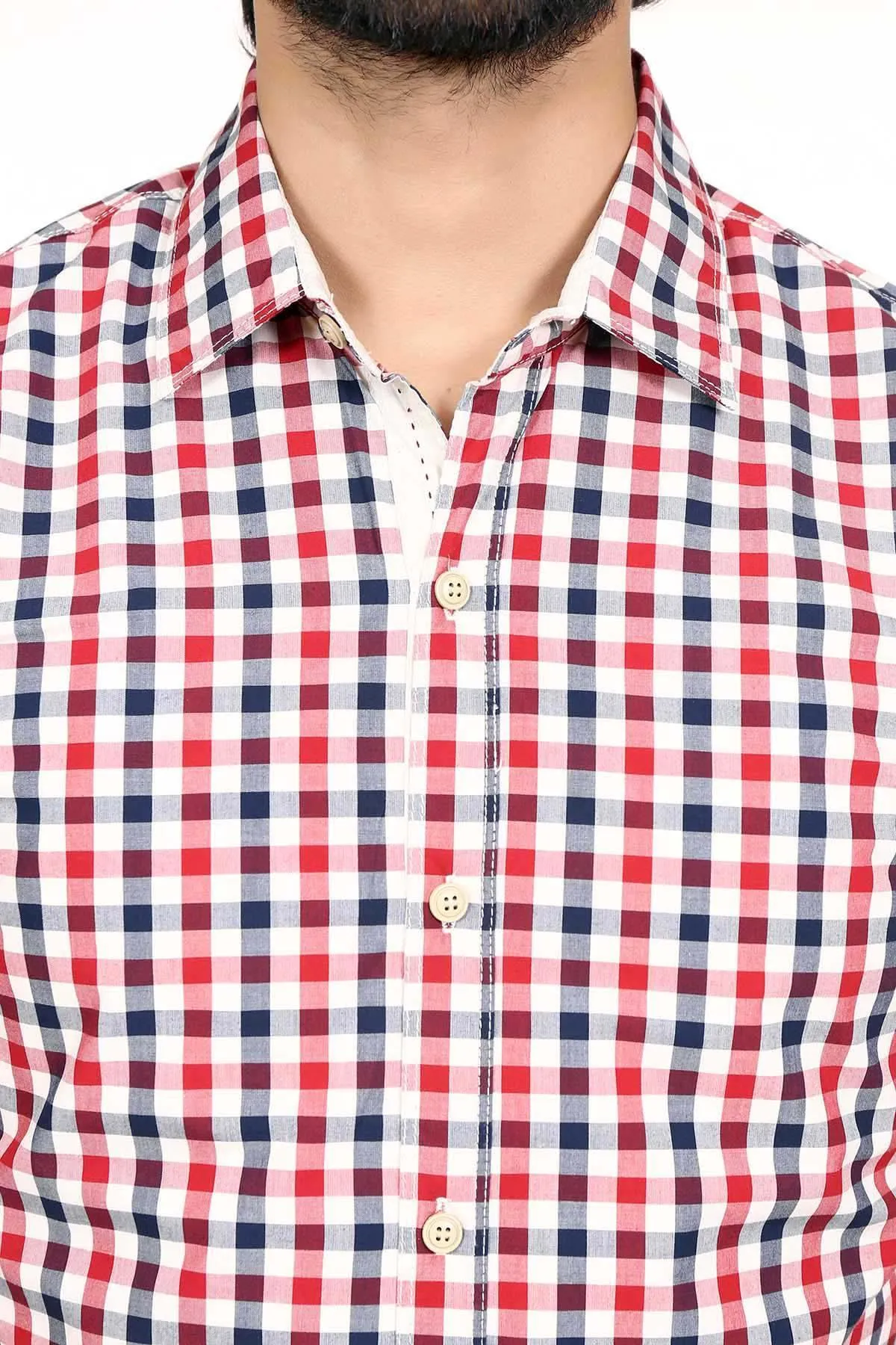 Casual Shirt Red Navy