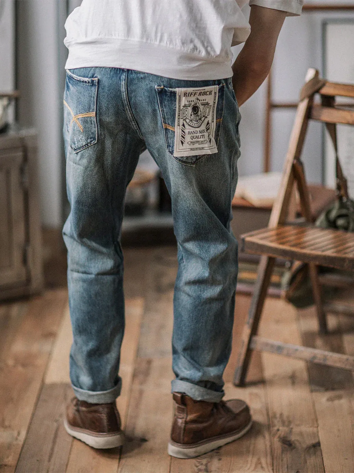 Casual Straight Tapered Jeans