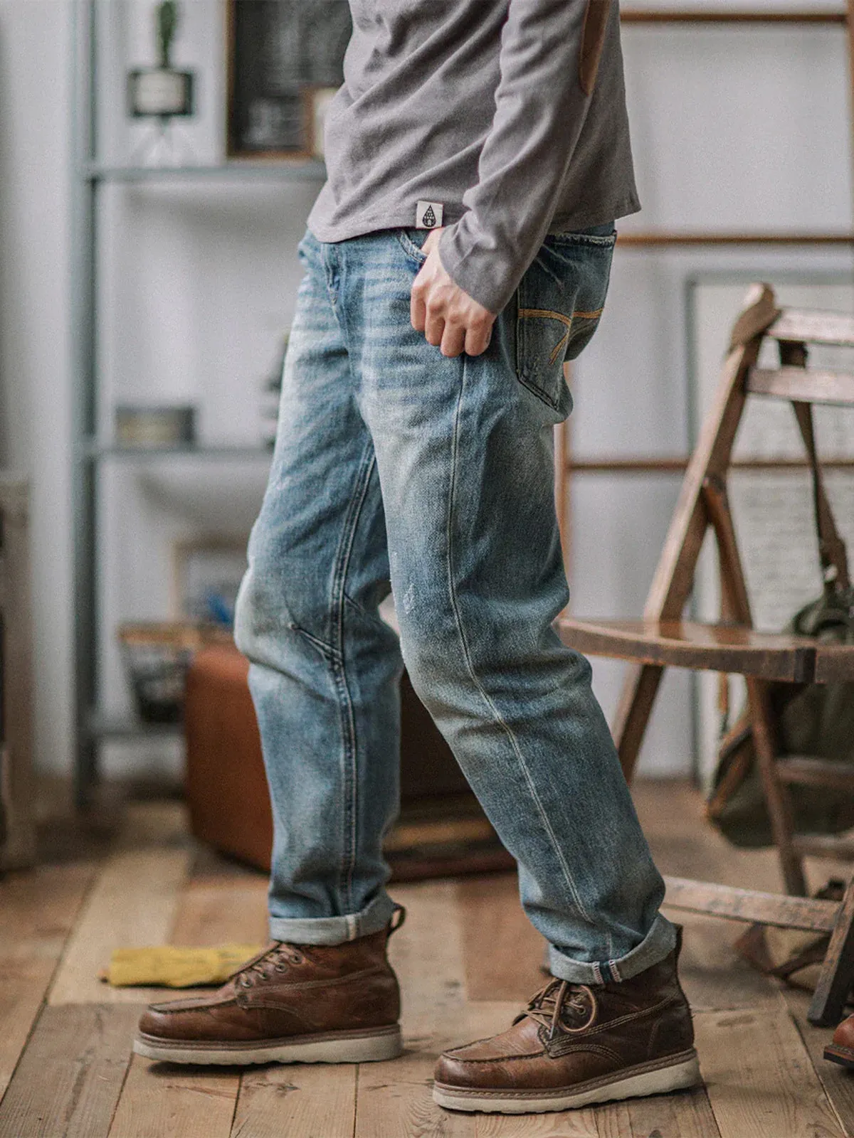 Casual Straight Tapered Jeans