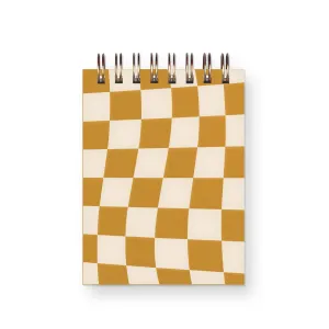 Checkerboard Mini Jotter Notebook: Saffron Cover | White Ink