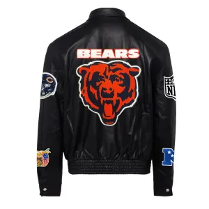 CHICAGO BEARS FULL LEATHER JACKET Black