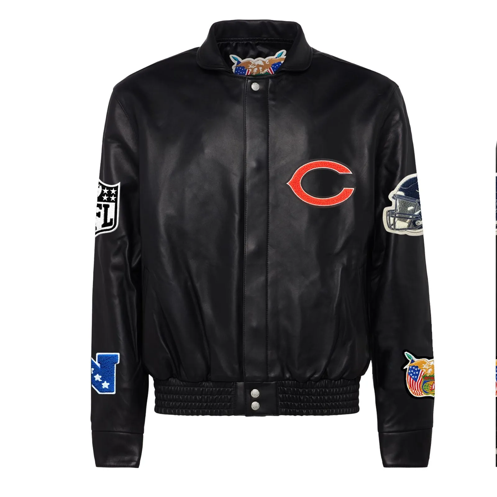 CHICAGO BEARS FULL LEATHER JACKET Black