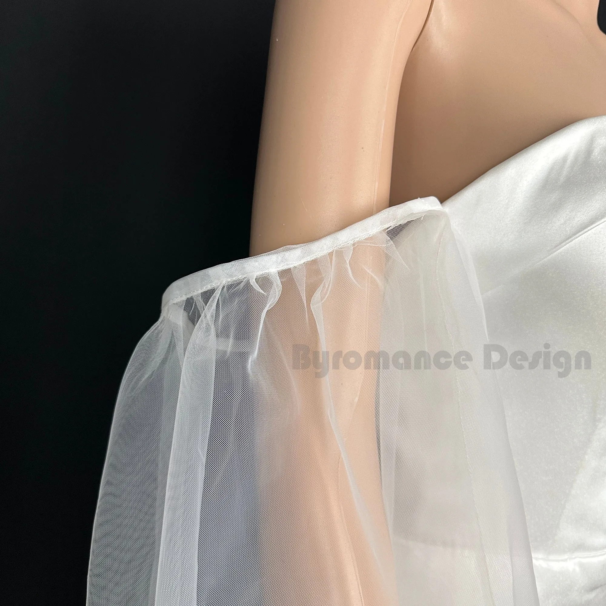 Classic 3568Sheer tulle button up  detach wedding sleeve, bridal sleeve