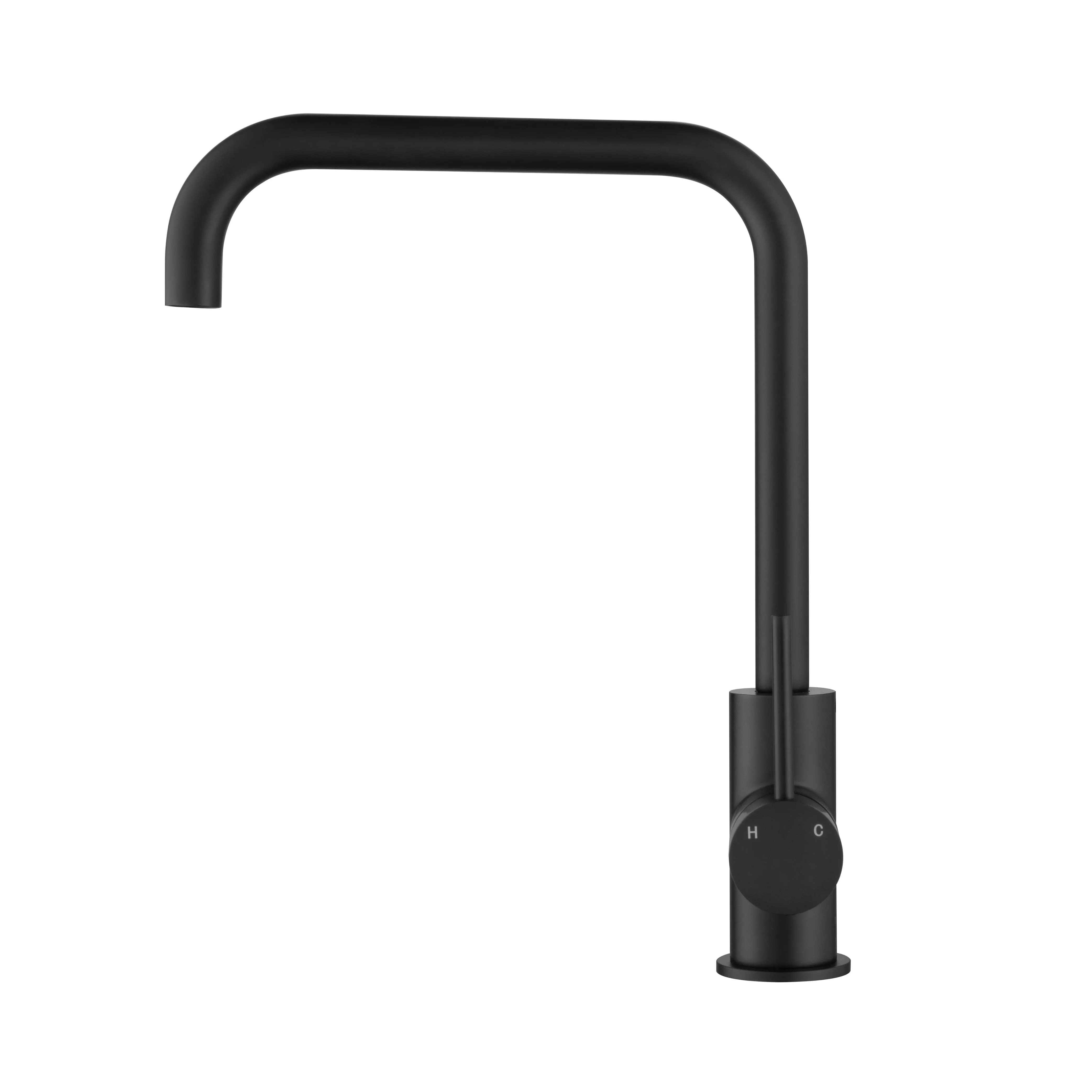 CLIO Kitchen Sink Mixer Square Tap Bench Mount Matte Black