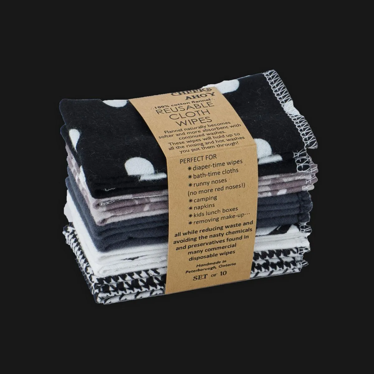 cloth wipes (10 pack) - black