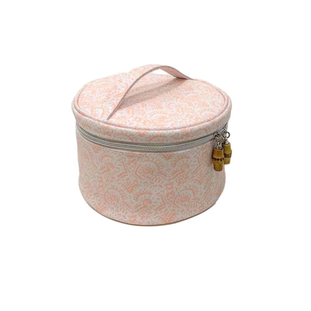 Cosmetic Bag - Round Nested Case - Batik Blush