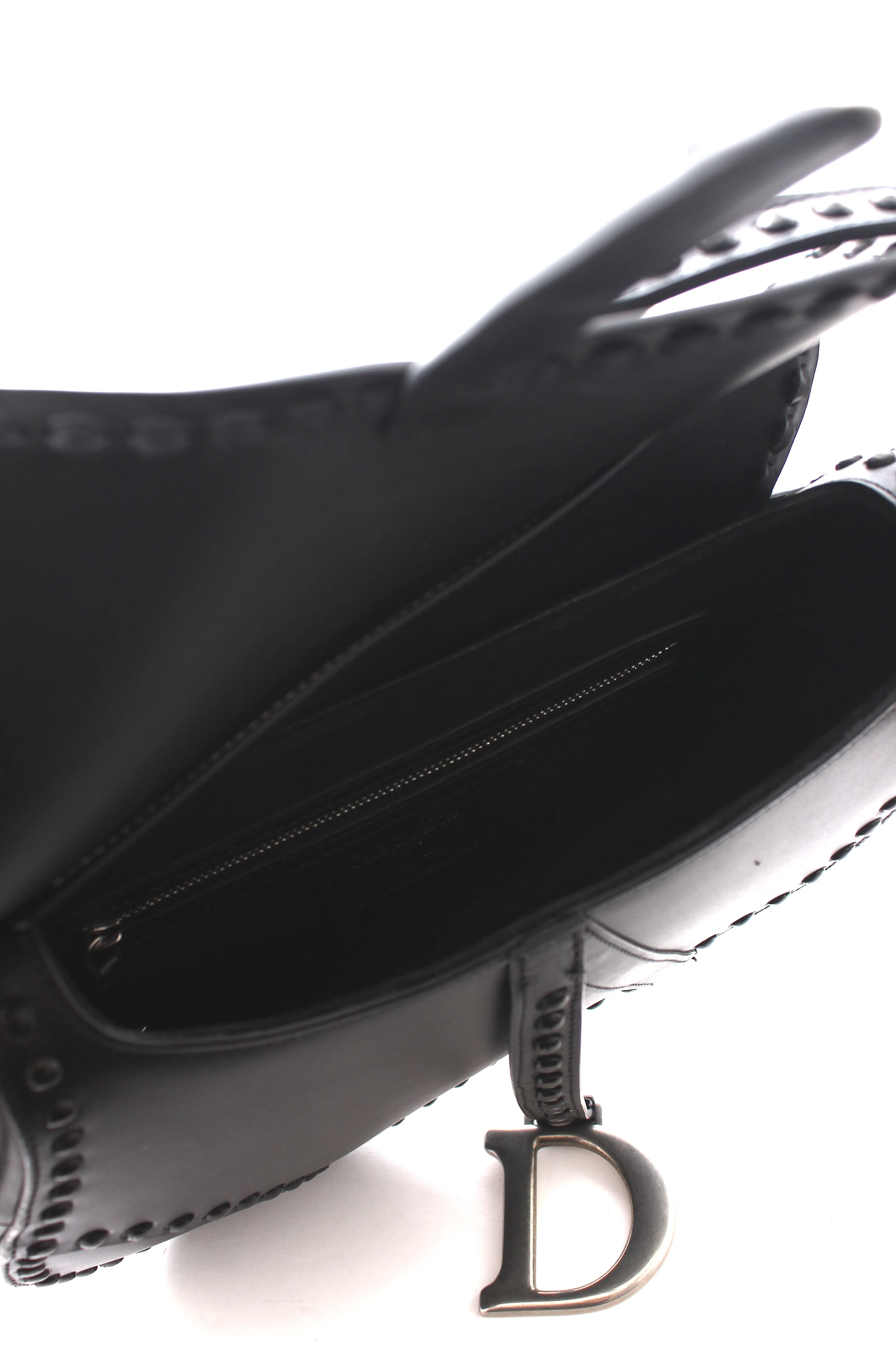 Dior Limited Edition Studded Leather Saddle Bag