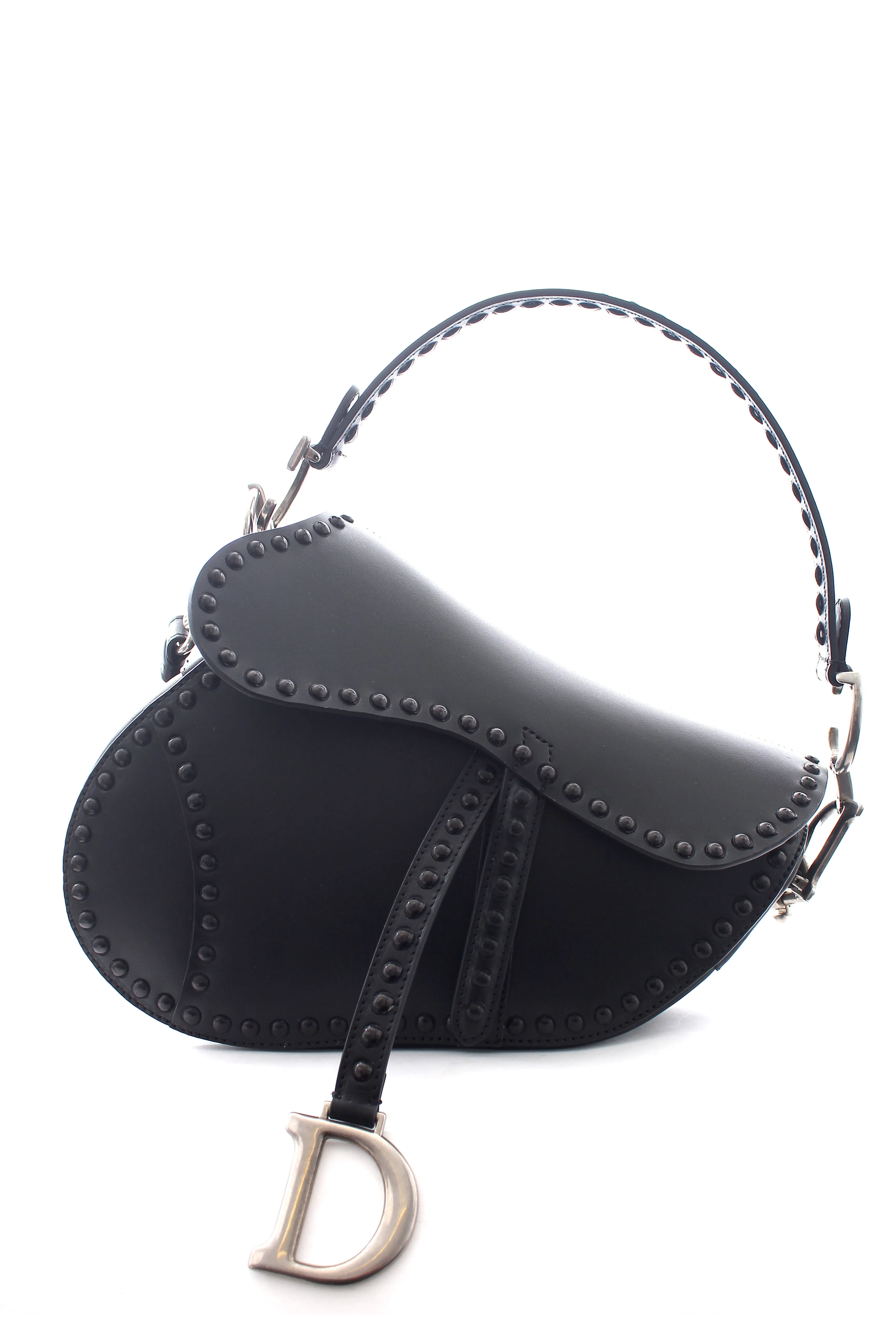 Dior Limited Edition Studded Leather Saddle Bag