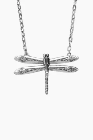 Dragonfly Sterling Silver Pendant Necklace