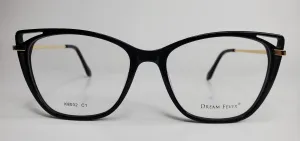 Dream Fever K8032 Black Gold Fashion Acetate Eyeglasses