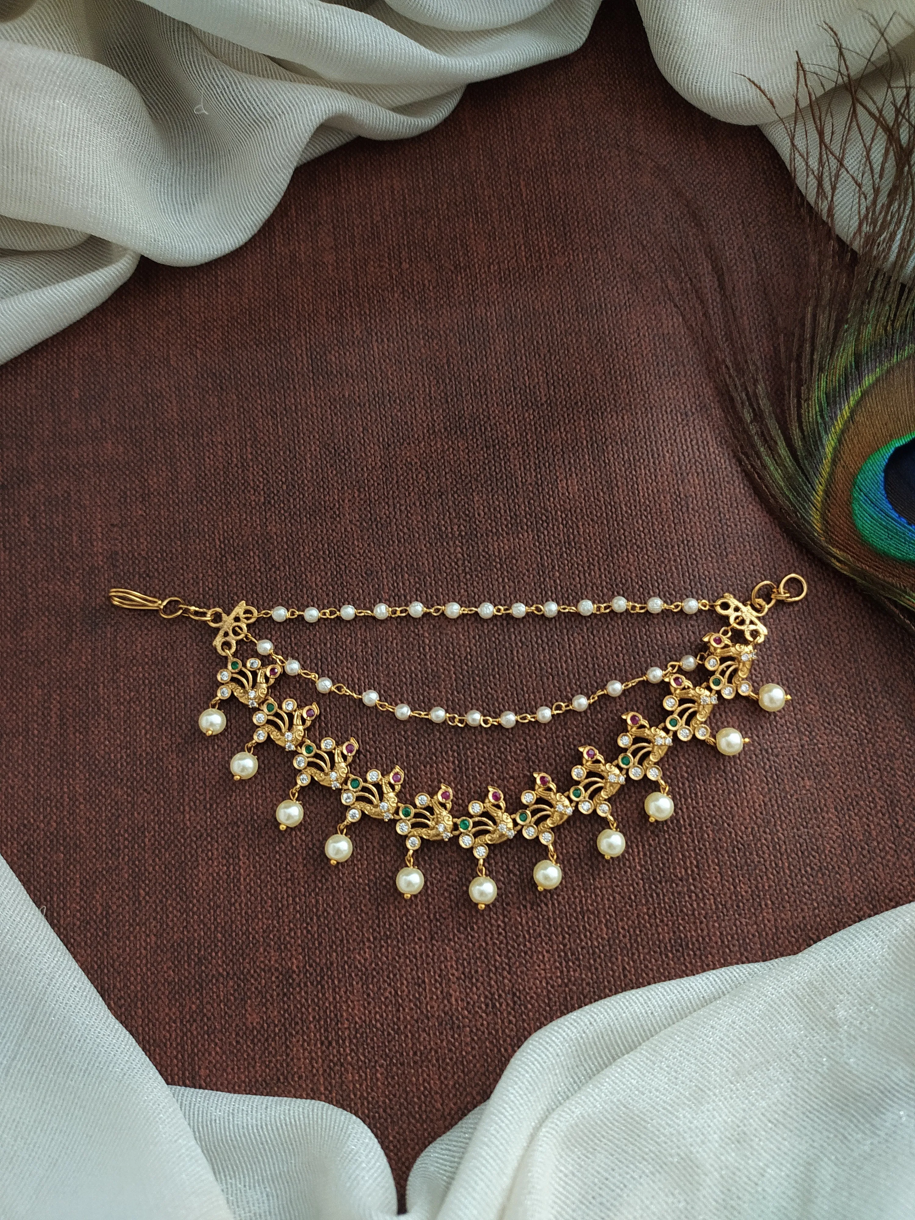 Elegantly Crafted Antique Maatil with Pearls and Stone Embellishments