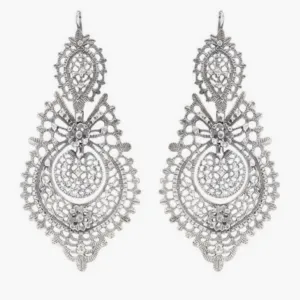 Elegantly Grand Sterling Silver Filigree "Queen" Earrings