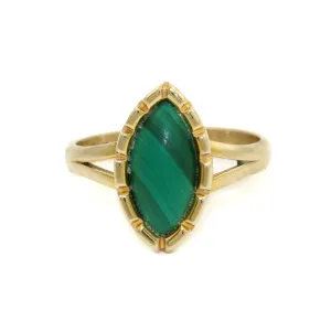 Enchanting 14k Gold x Marquise Malachite Ring