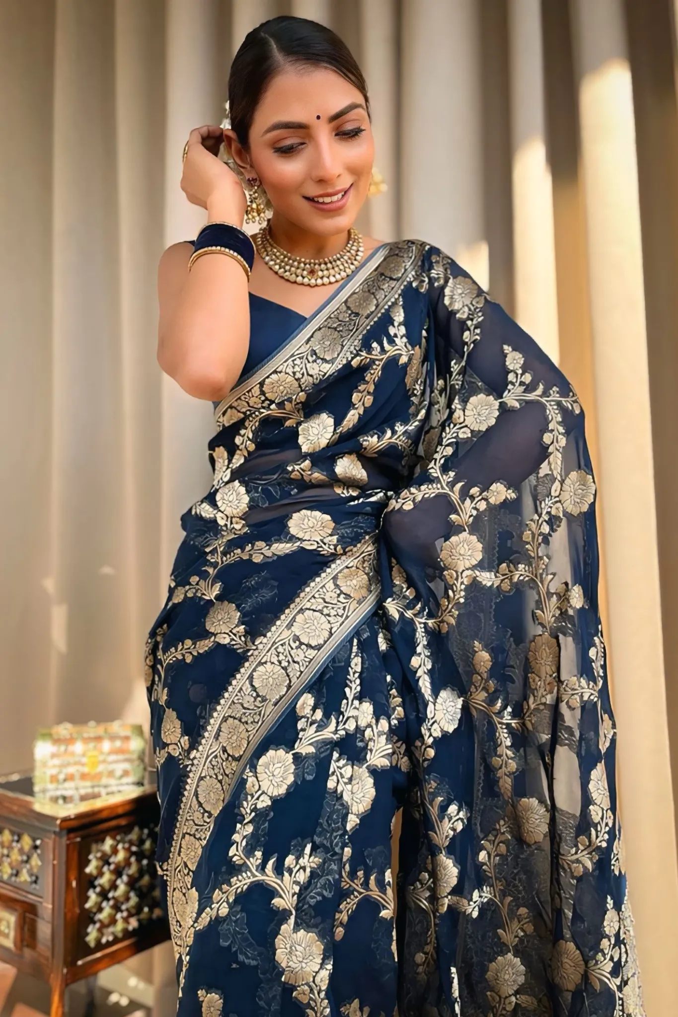 EXCLUSIVE GOTTA DESIGN SILK SAREES FOR WOMAN