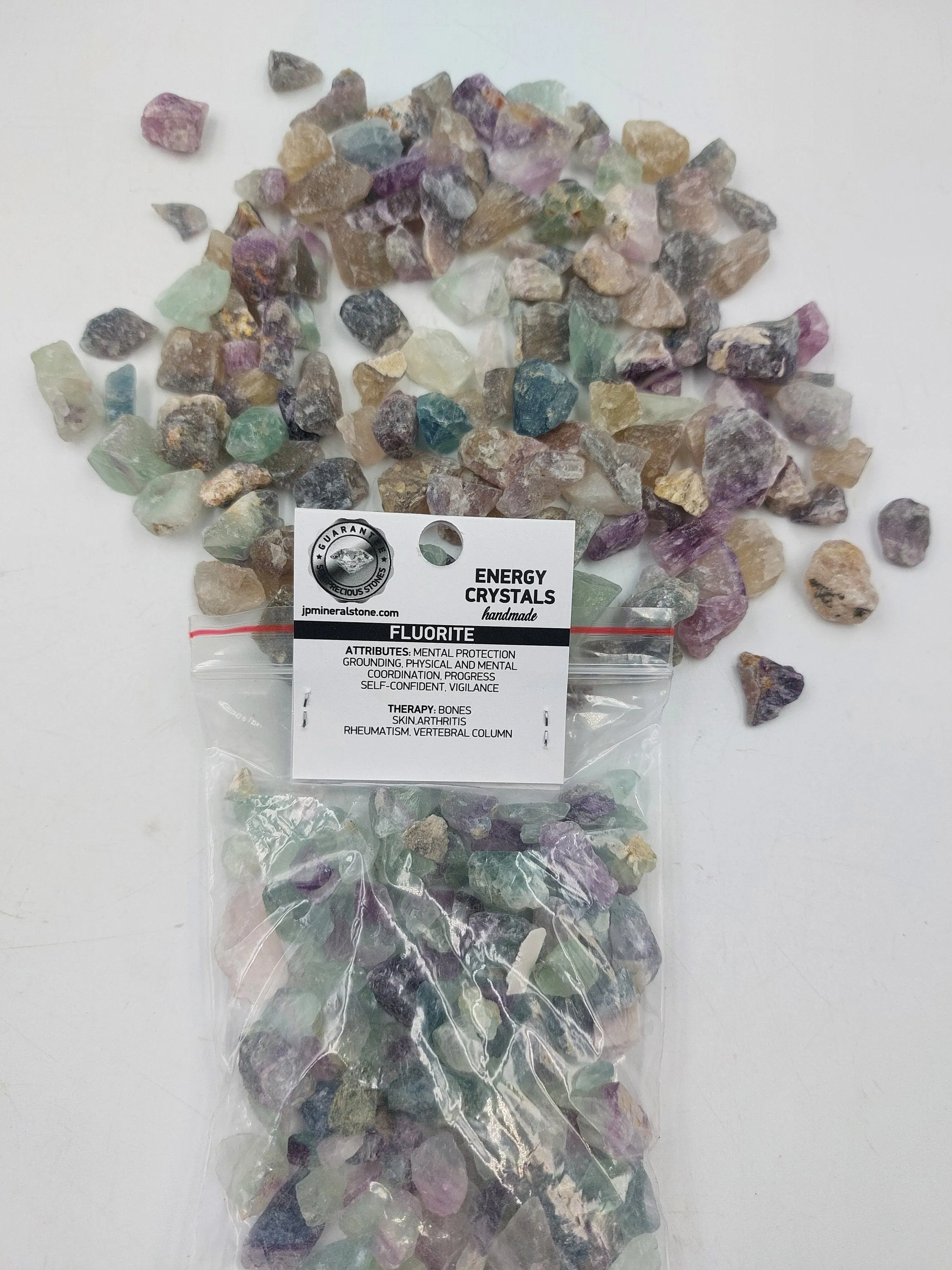 Fluorite Rough Crystal Chips, Tumbled Healing Gemstone, New Age Semi-Precious Rocks