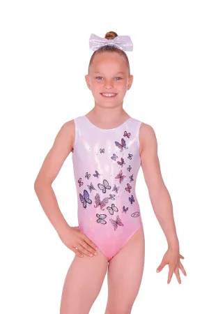 Flutter Butterfly print Girls' Gymnastics Leotard