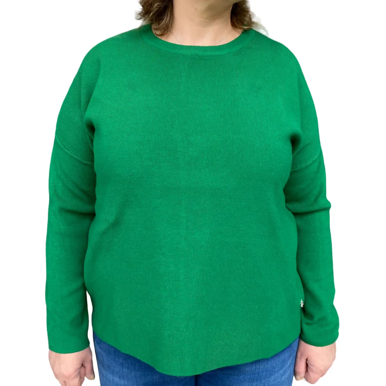 Fresh Flower maglia girocollo ampia da donna FF388 verde