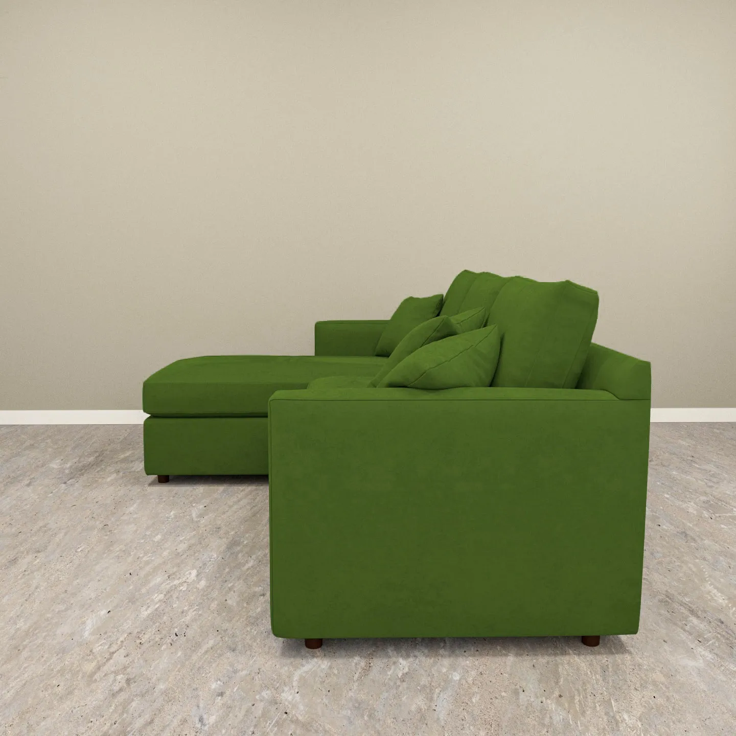 Garden Green Coloured with Premium Comfort L Shaped 4 Seater Sofa Set for Home